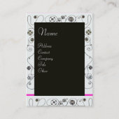 魔法の春鮮やかなピンクの白黒茶色 名刺 (正面)