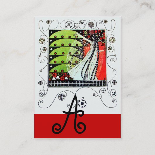 魔法の春鮮やかな赤白黒緑 名刺 (裏面)