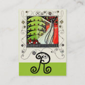 魔法の春鮮やかな赤白黒緑 名刺 (裏面)