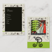 魔法の春鮮やかな赤白黒緑 名刺 (正面/裏面)