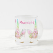 魔法の時の虹のユニコーン フロストグラスマグカップ (正面右)