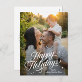 魔法の時間ハッピーホリデーズ編集可能カラー シーズンポストカード (正面/裏面)