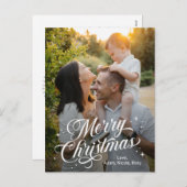 魔法の時間メリークリスマス編集可能カラー シーズンポストカード (正面/裏面)