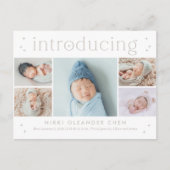 魔法の時間編集可能なカラー誕生発表位置 ポストカード (正面)