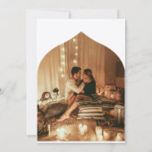 魔法の曲線2枚の写真アーティスティックな風景のウェディング 招待状 (裏面)