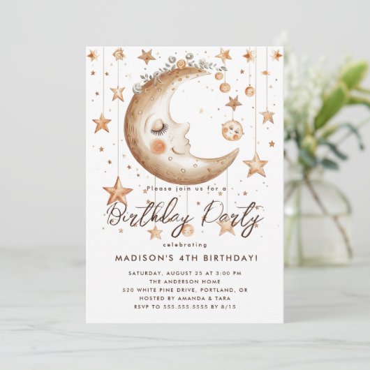 魔法の月と星の誕生日パーティー 招待状 (スタンド正面)