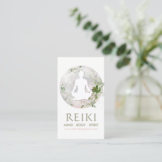 魔法の月と緑の霊気名刺 名刺 (スタンド正面)