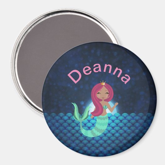 魔法の月に照らされた海磁石の人魚 マグネット (正面/裏面)