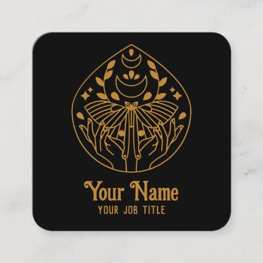 魔法の月の蛾の名刺 スクエア名刺 (正面)