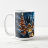 魔法の月の雪のクリスマスビレッジ コーヒーマグカップ (左)