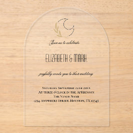 魔法の月をイメージしたウェディング招待状 アクリル招待状