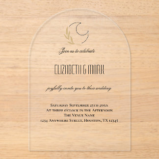 魔法の月をイメージしたウェディング招待状 アクリル招待状