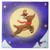 魔法の月光の鹿の装飾的なセラミックタイル タイル (正面)