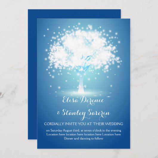 魔法の木きらめくが青結婚く 招待状 (正面/裏面)