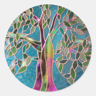 魔法の木のステッカー ラウンドシール
