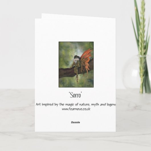 魔法の木の妖精のグリーティングカードをソルロ カード (裏面)