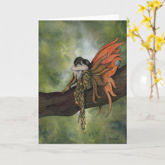 魔法の木の妖精のグリーティングカードをソルロ カード (黄色い花)