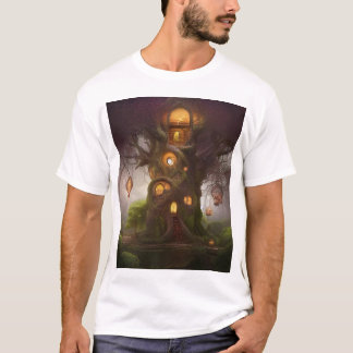 魔法の木の家Tシャツ Tシャツ