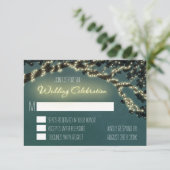 魔法の木の枝のラスティックな結婚式の出欠確認カード 出欠カード (スタンド正面)