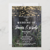 魔法の木の森の妖精の輝くライト結婚ズ 招待状 (正面)