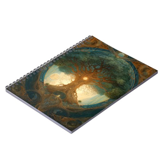 魔法の木の生命の超現実的な自然アート ノートブック (左側)