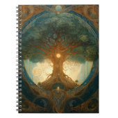 魔法の木の生命の超現実的な自然アート ノートブック (正面)