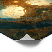 魔法の木の生命の超現実的な自然アート ポスター (角)