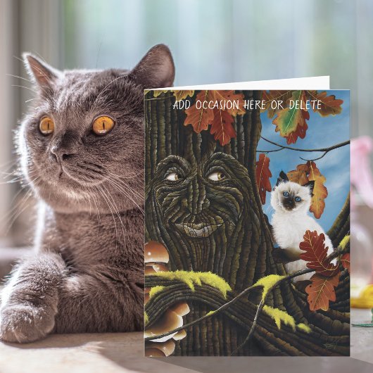 魔法の木の精とシャム猫 カード