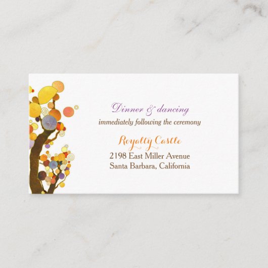 魔法の木の結婚式のレセプション エンクロージャーカード (正面)