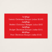 魔法の木、クリスマスパーティーラッフルチケット (裏面)