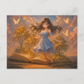 魔法の本の力を持つアニメの少女 シーズンポストカード (正面)