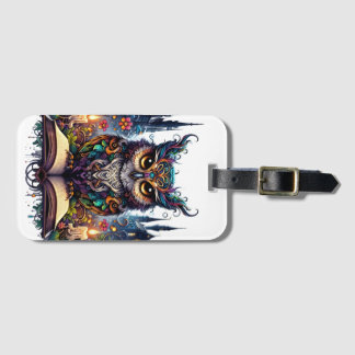 魔法の本好きフクロウ ラゲッジタグ