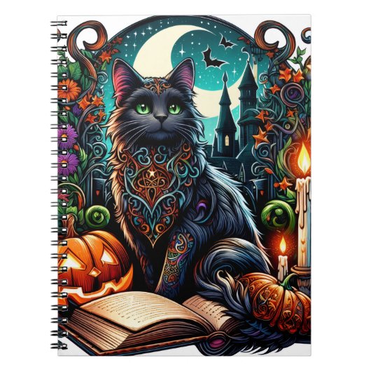 魔法の本好き黒猫 ノートブック (正面)