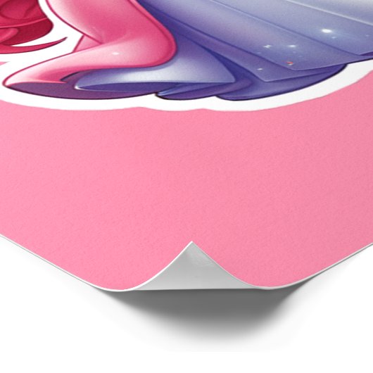 魔法の杖とティアラを持つピンクのプリンセス ポスター (角)