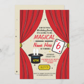 魔法の杖の魔術師　あらゆる年齢の誕生日パーティーの招待状 招待状 (正面/裏面)