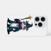 魔法の杖を持つミニ魔法使い猫のスマホケース iPhoneケース (裏面横)