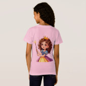 魔法の杖を持つ愛らしいプリンセス Tシャツ (裏面フル)