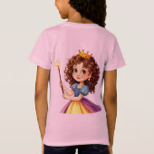 魔法の杖を持つ愛らしいプリンセス Tシャツ (裏面)