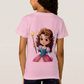 魔法の杖を持つ愛らしいプリンセス Tシャツ (裏面)