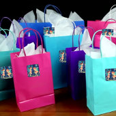 魔法の森で妖精たちが遊ぶ誕生日 スクエアシール