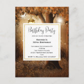 魔法の森とフェアリーライト誕生日招待状 ポストカード (正面)