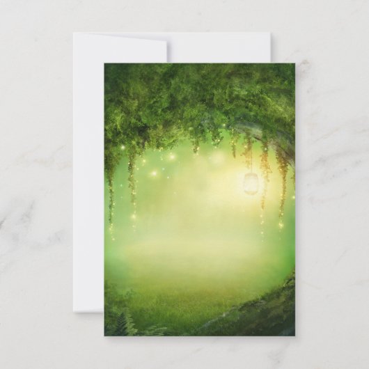 魔法の森と光のウェディングテーブルナンバー 招待状 (裏面)