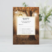 魔法の森と妖精のライト結婚式RSVP 出欠カード (スタンド正面)