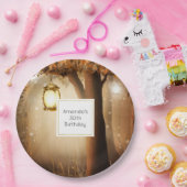 魔法の森と妖精のライト誕生日 ペーパープレート (パーティー)