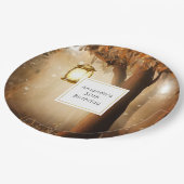 魔法の森と妖精のライト誕生日 ペーパープレート (アングル)