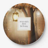 魔法の森と妖精のライト誕生日 ペーパープレート (正面)