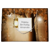 魔法の森と妖精のライト誕生日 ラージペーパーバッグ (正面)