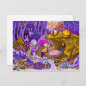 魔法の森にいる2人の女の子 ポストカード (正面/裏面)