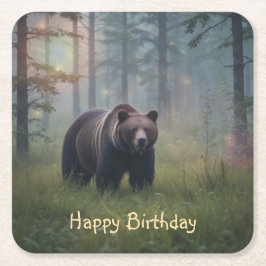 魔法の森に忍び込む スクエアペーパーコースター