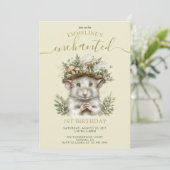 魔法の森のねずみ 動物 1歳の誕生日 招待状 (スタンド正面)